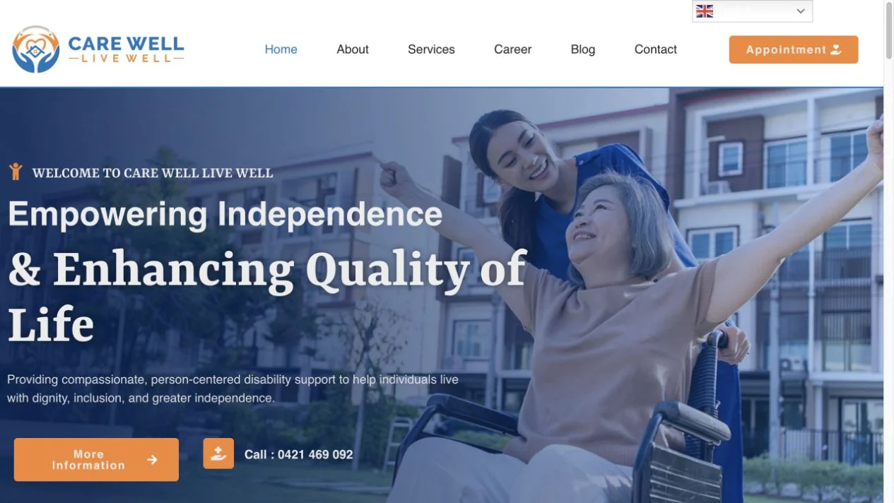 Care Well–Live Well website