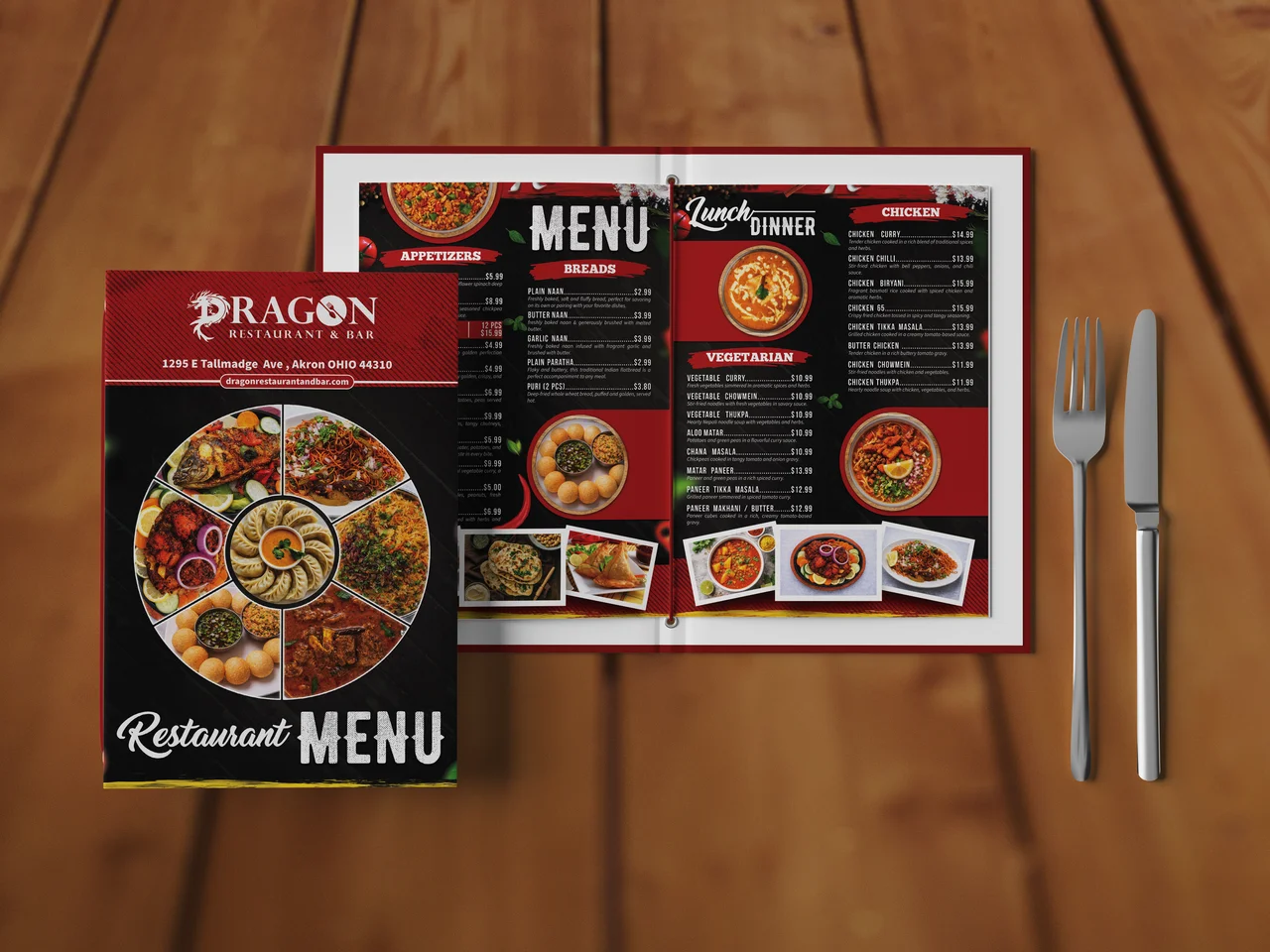 Dragon Restaurant & Bar — Menu design