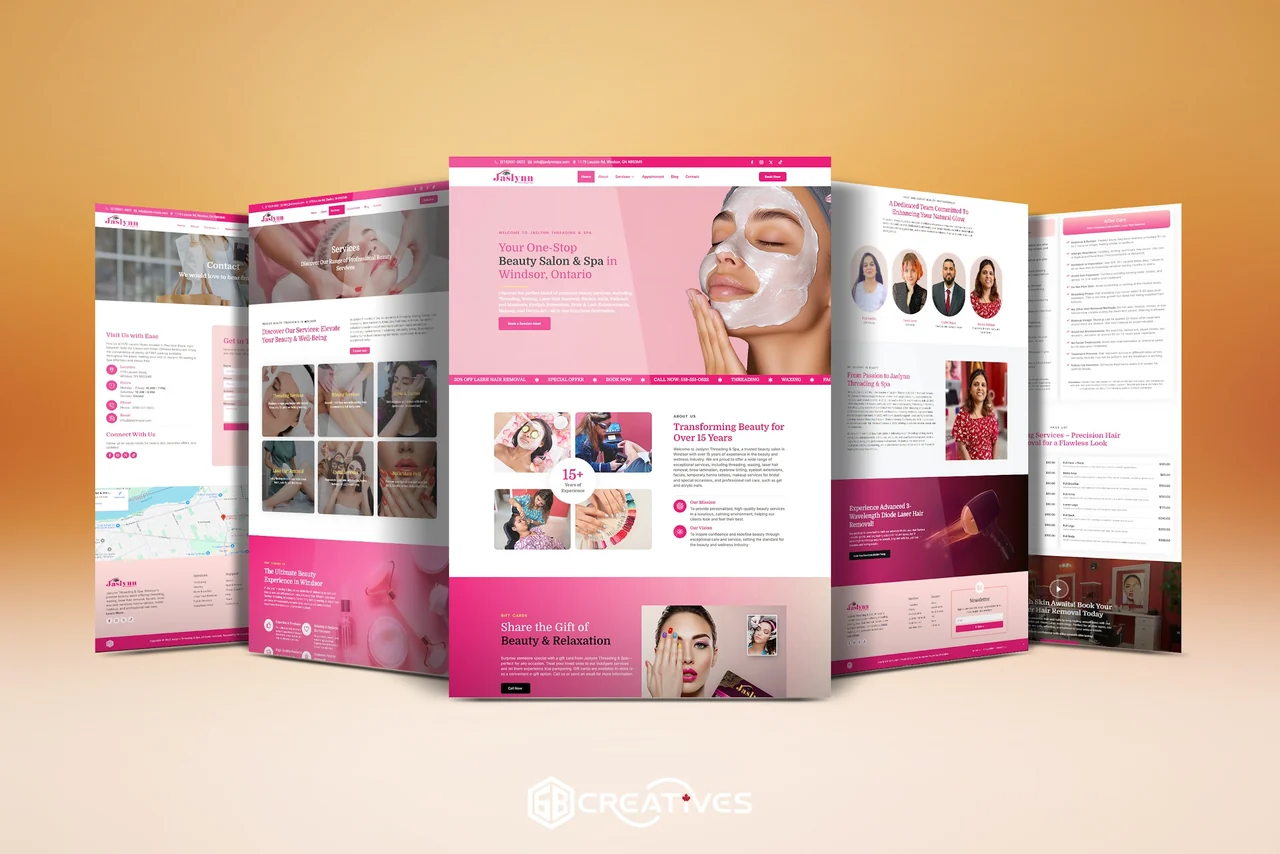 Jaslynn Threading & Spa website presentation