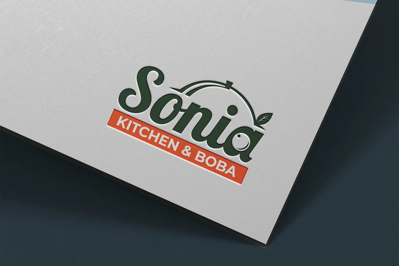 Sonia Kitchen & Boba logo presentation