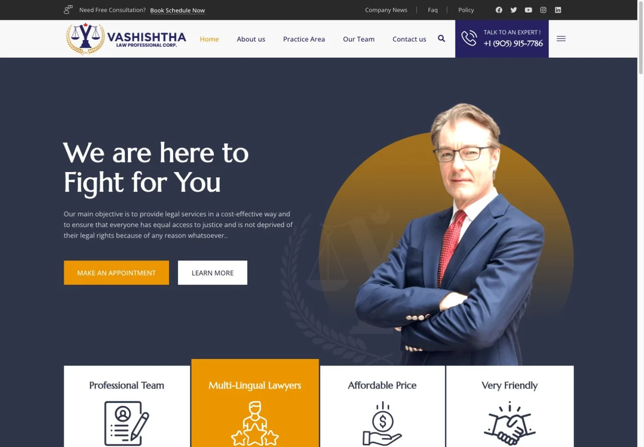 Vashishtha Law — Website